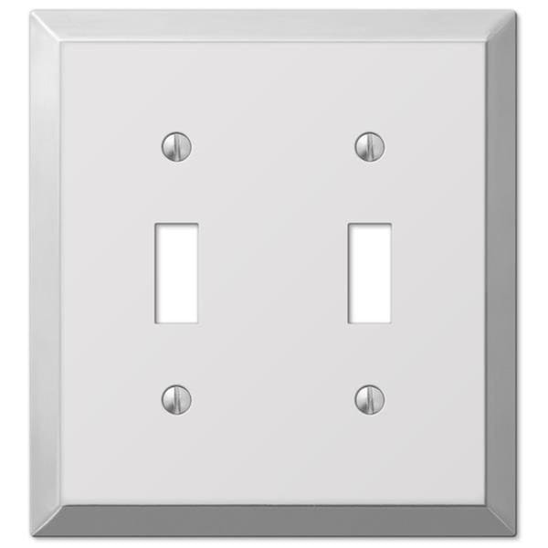 Abacus Century Polished Chrome Steel - 2 Toggle Wallplate AB3546920 - main